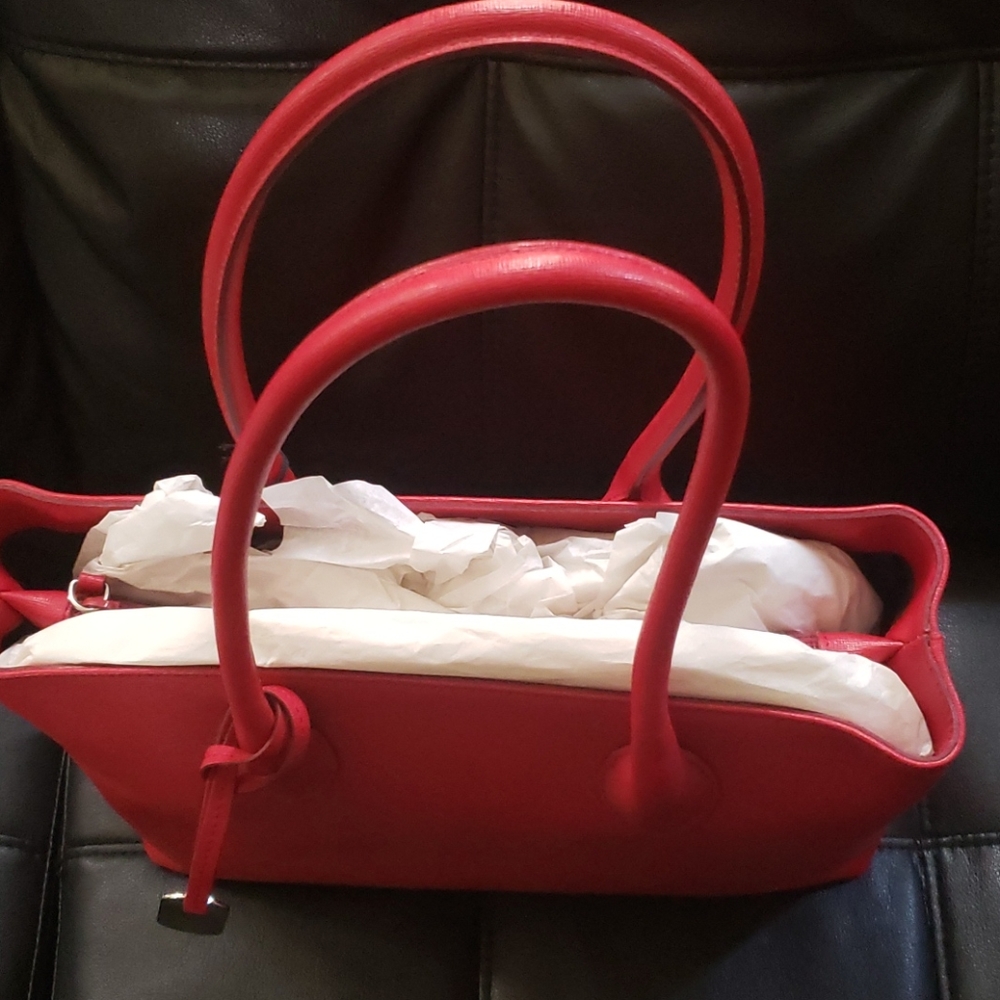 New With Tags Red Furla Shoulder Handbag - Picture 3 of 8